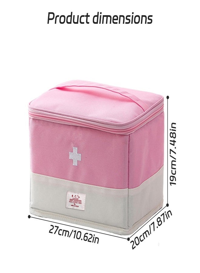 XPAPOV Travel Medicine Bag Organizer, Medical Bag Empty for First Responder Storage, Emergency Medical for Home, Travel, Camping, Car, Hiking & Outdoor Emergencies (Pink) - Image 2